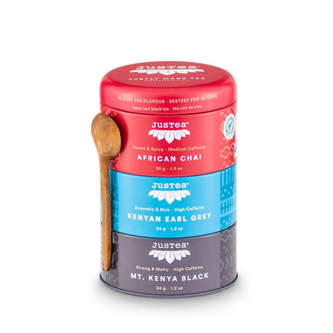 JusTea Trio: Black Tea Trio: African Chai, Kenyan Earl Grey, Mt. Kenya Black