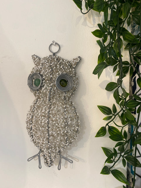 Beaded Hanging Owl Decor