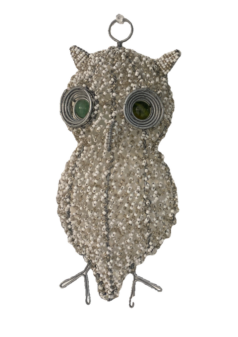 Beaded Hanging Owl Decor