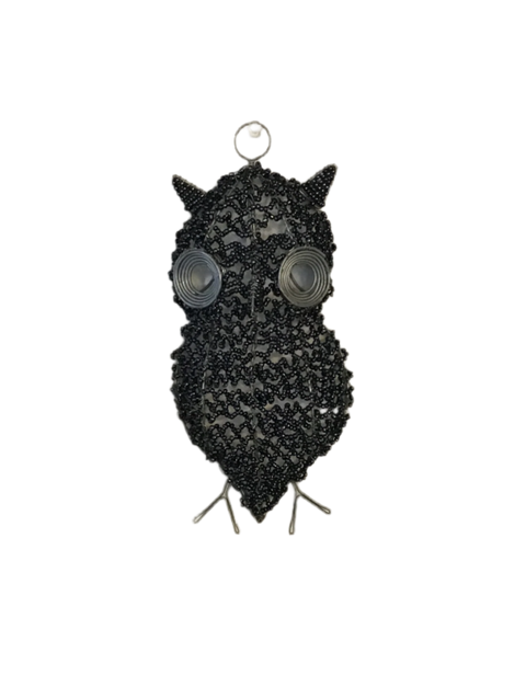 Beaded Hanging Owl Decor